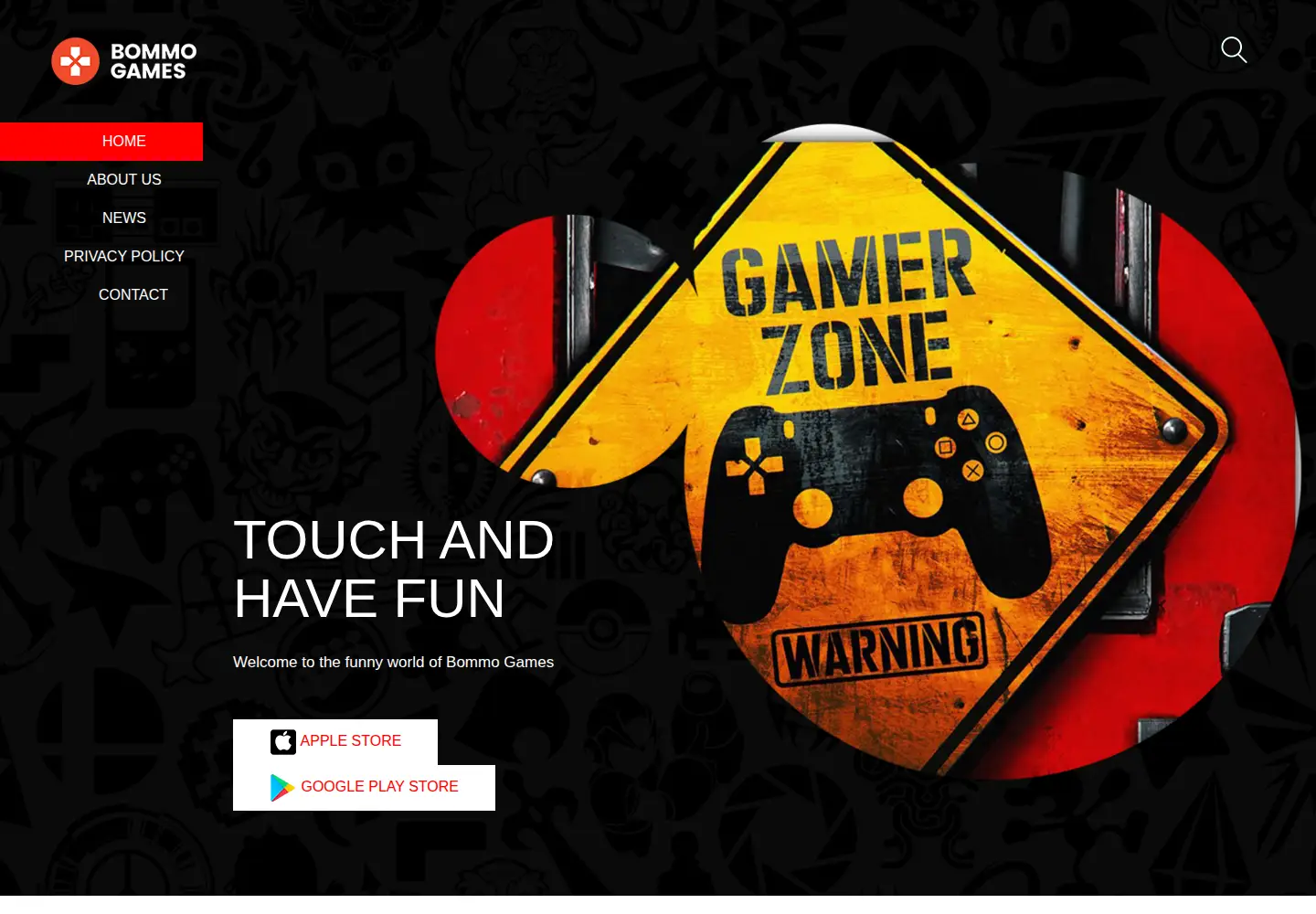 Captured homepage of bommogames.com in the current scan