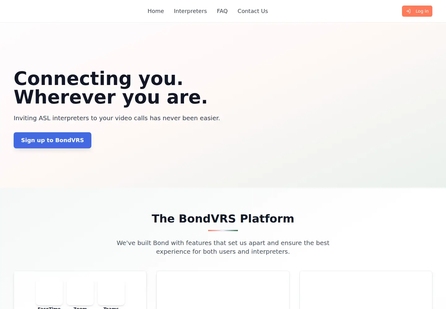 Captured homepage of bondvrs.com in the current scan