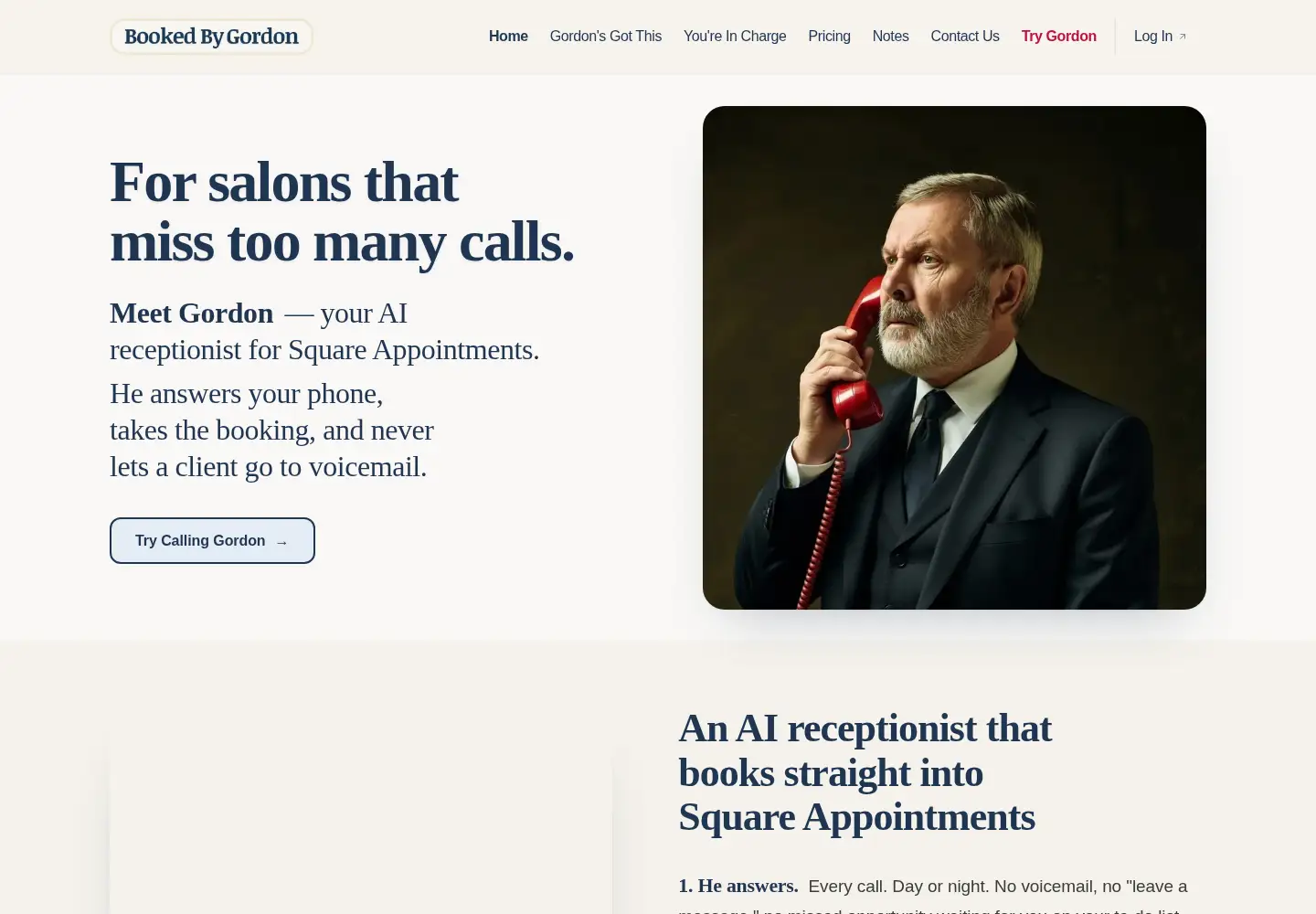 Screenshot of bookedbygordon.com