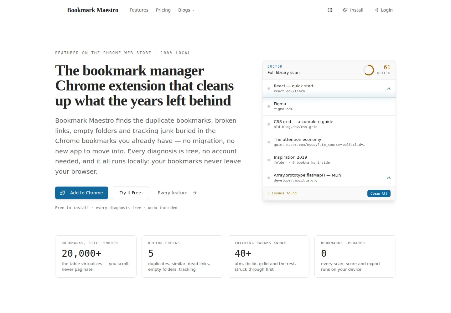 Screenshot of bookmark-maestro.com