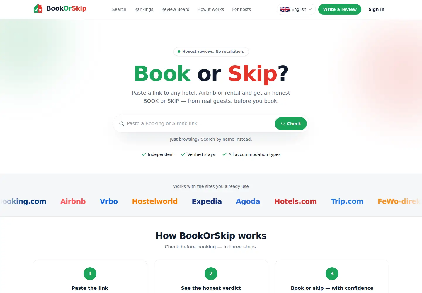 Captured homepage of bookorskip.com in the current scan