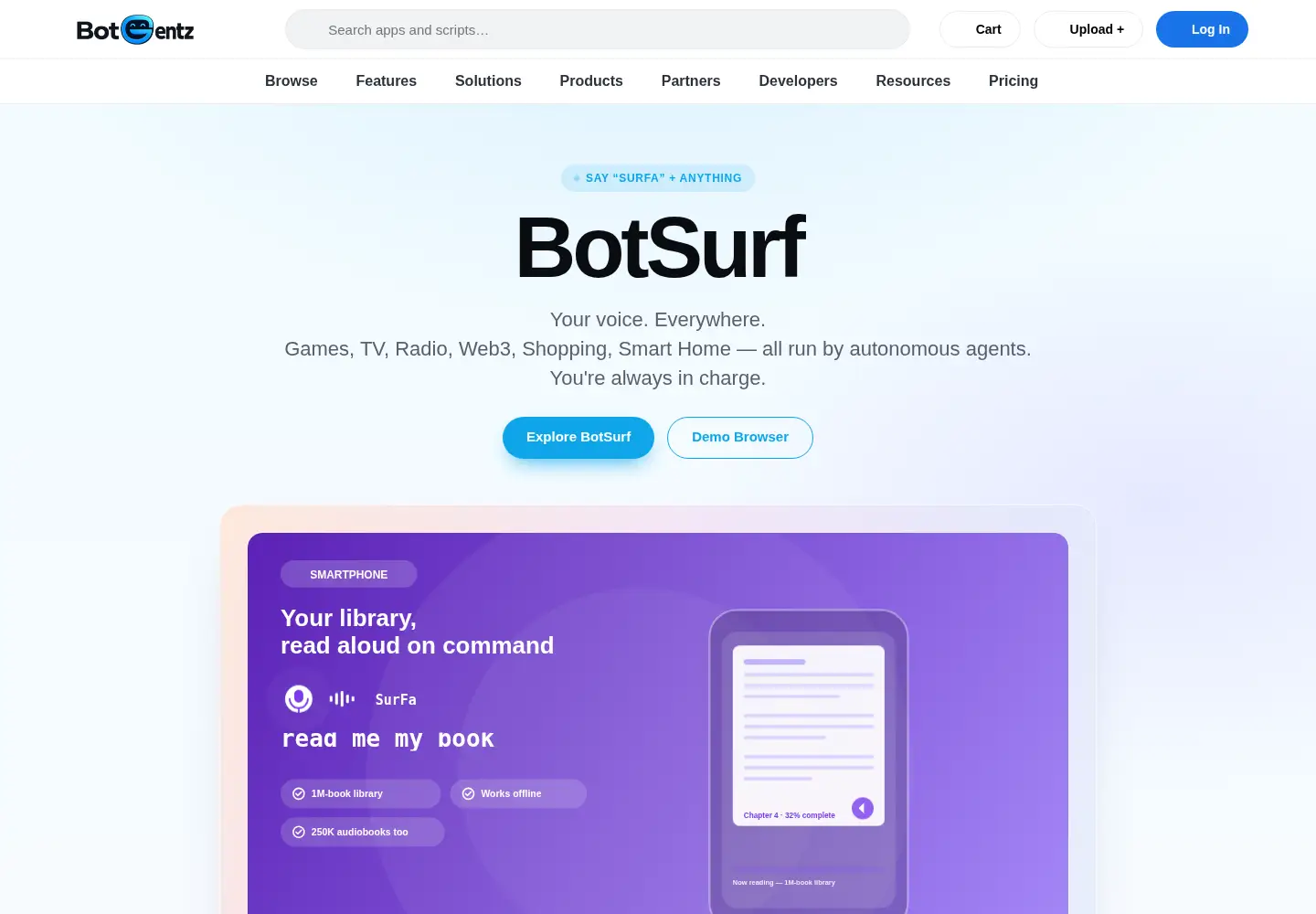 Captured homepage of botgentz.com in the current scan