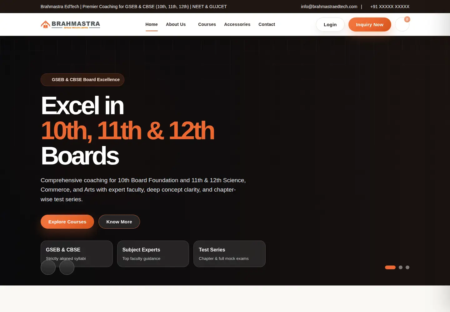 Captured homepage of brahmastraedtech.com in the current scan