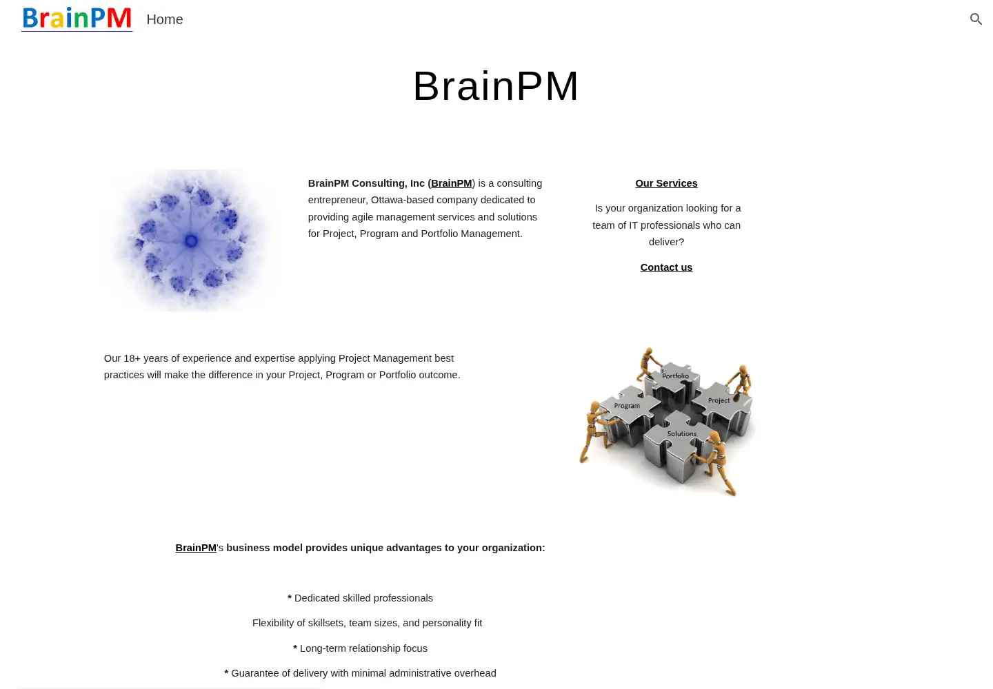 Screenshot of brainpm.com