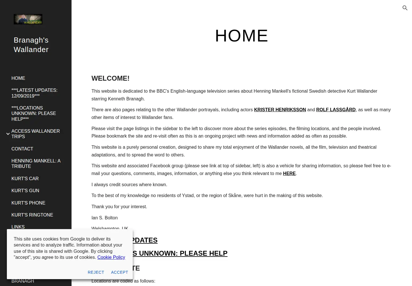 Screenshot of branaghswallander.com
