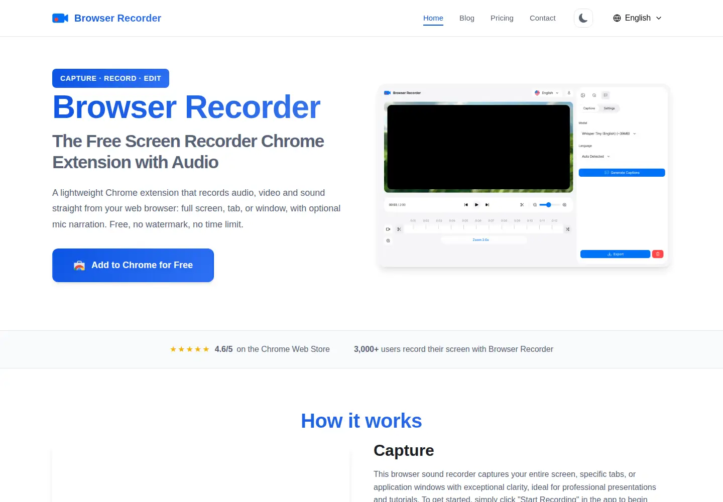 Screenshot of browser-recorder.com