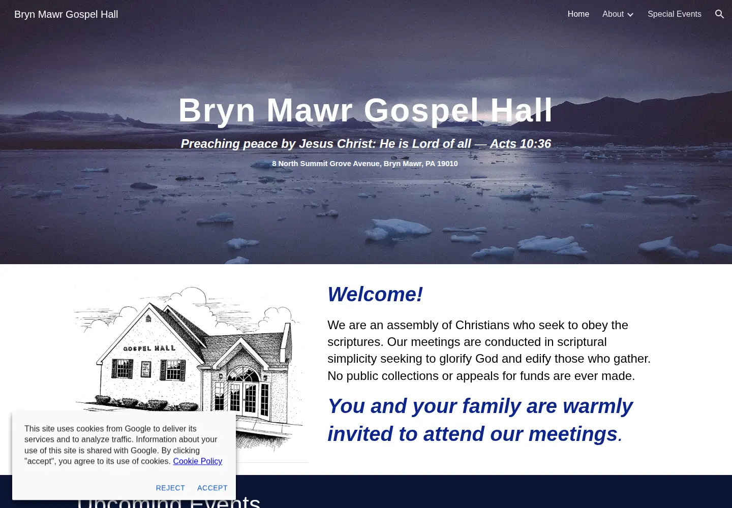 Captured homepage of brynmawrgospelhall.com in the current scan