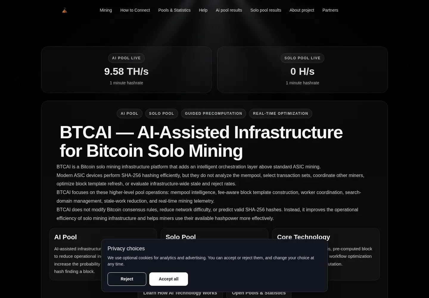 Captured homepage of btcaiwork.com in the current scan