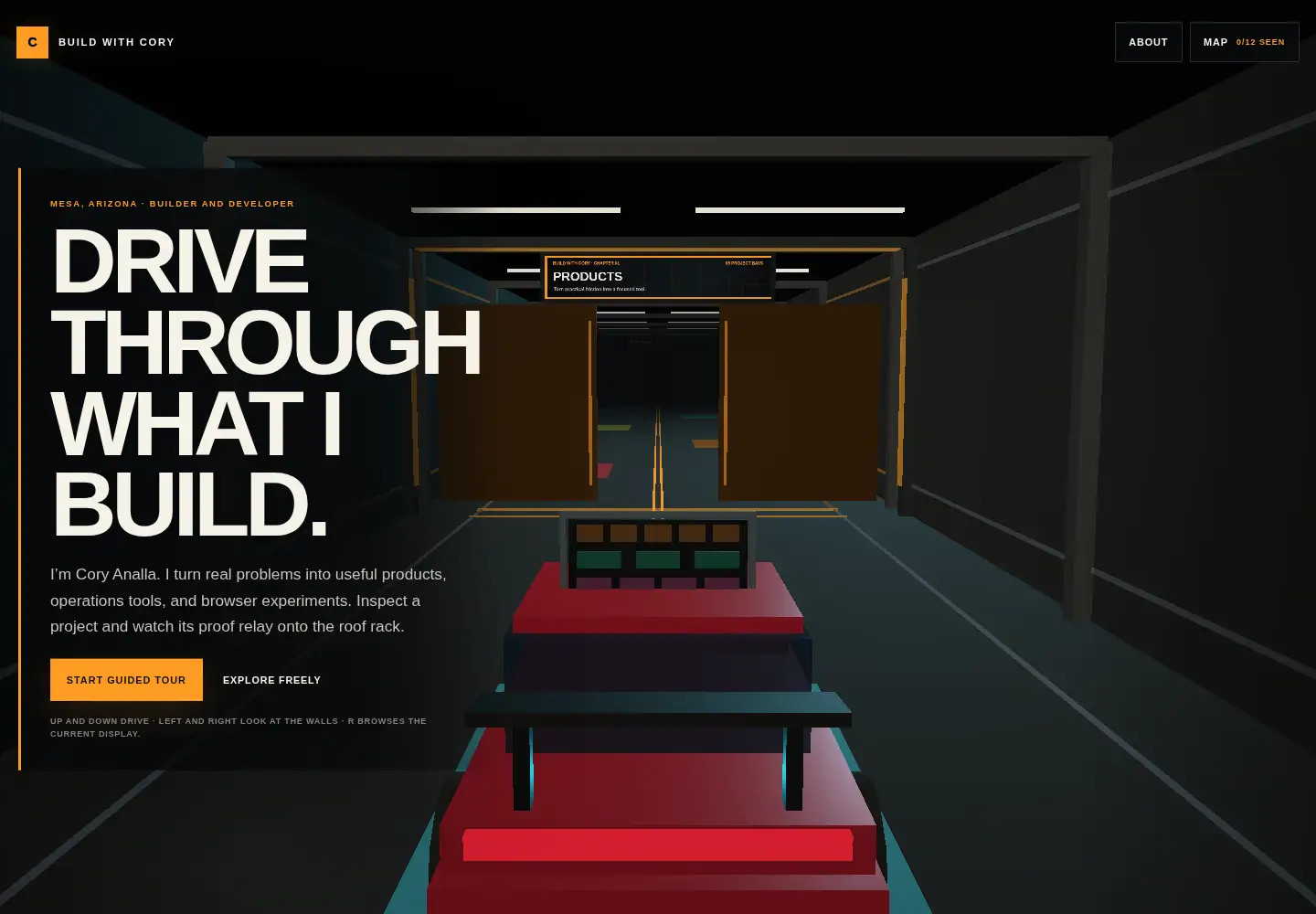 Captured homepage of buildwithcory.com in the current scan