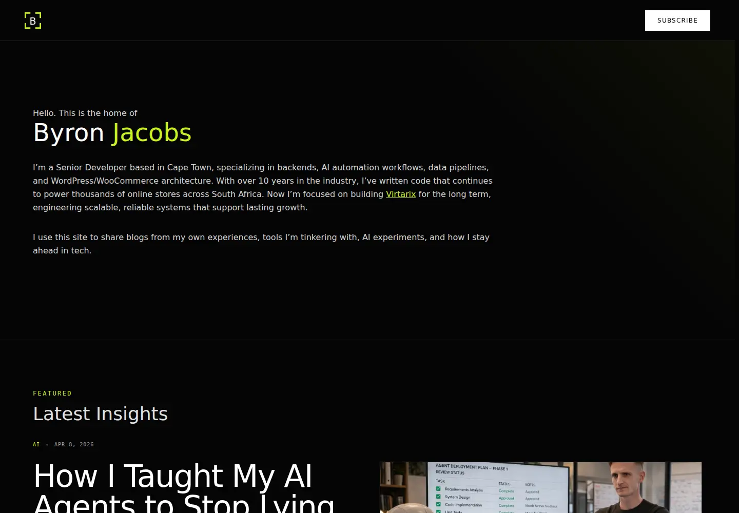 Screenshot of byronjacobs.com