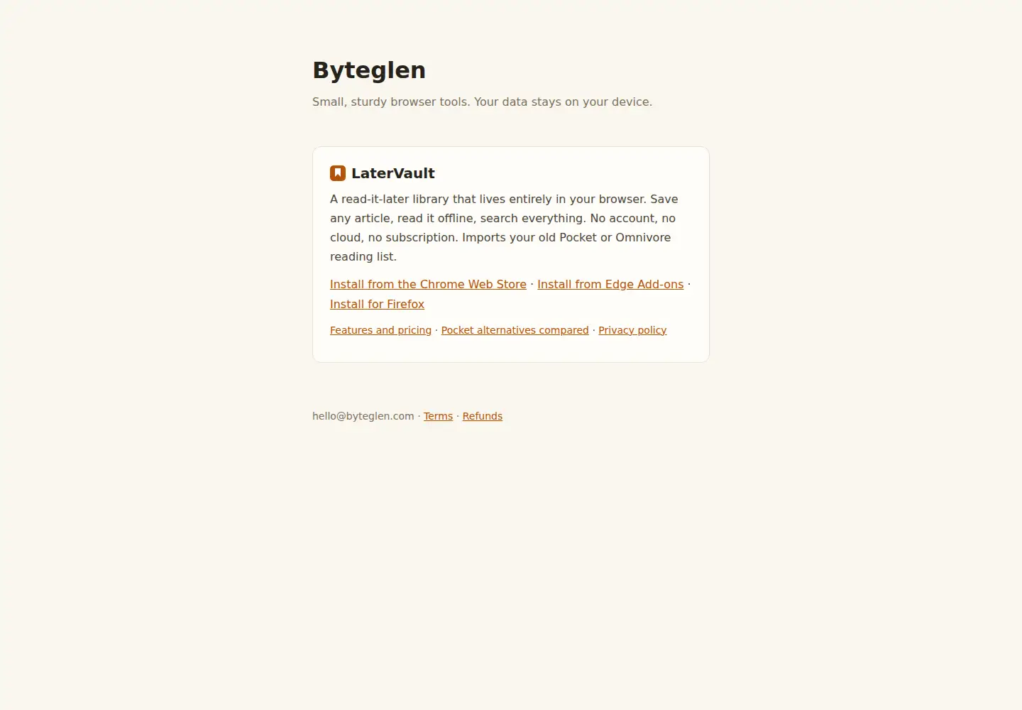 Screenshot of byteglen.com