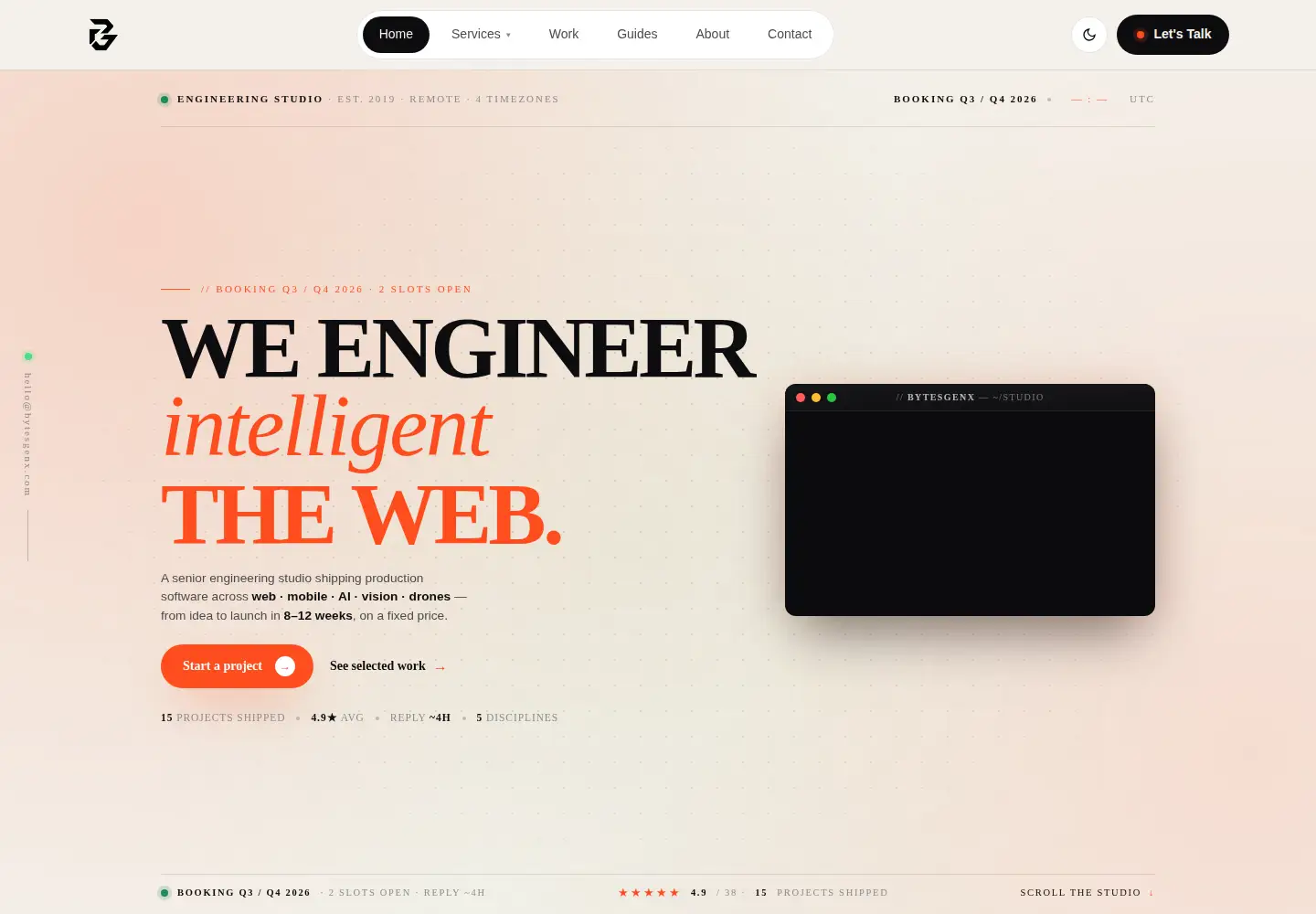 Screenshot of bytesgenx.com
