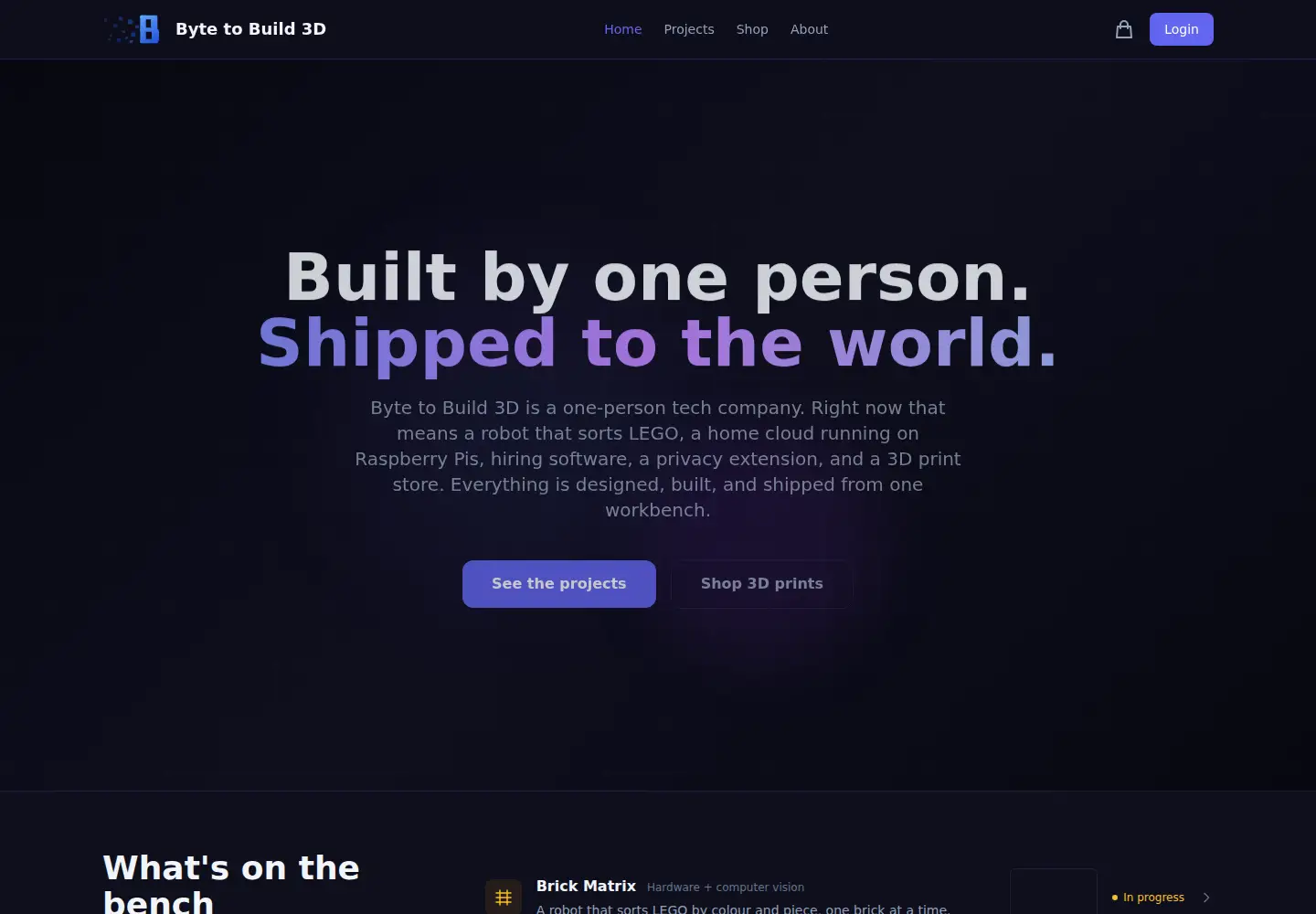 Screenshot of bytetobuild3d.com