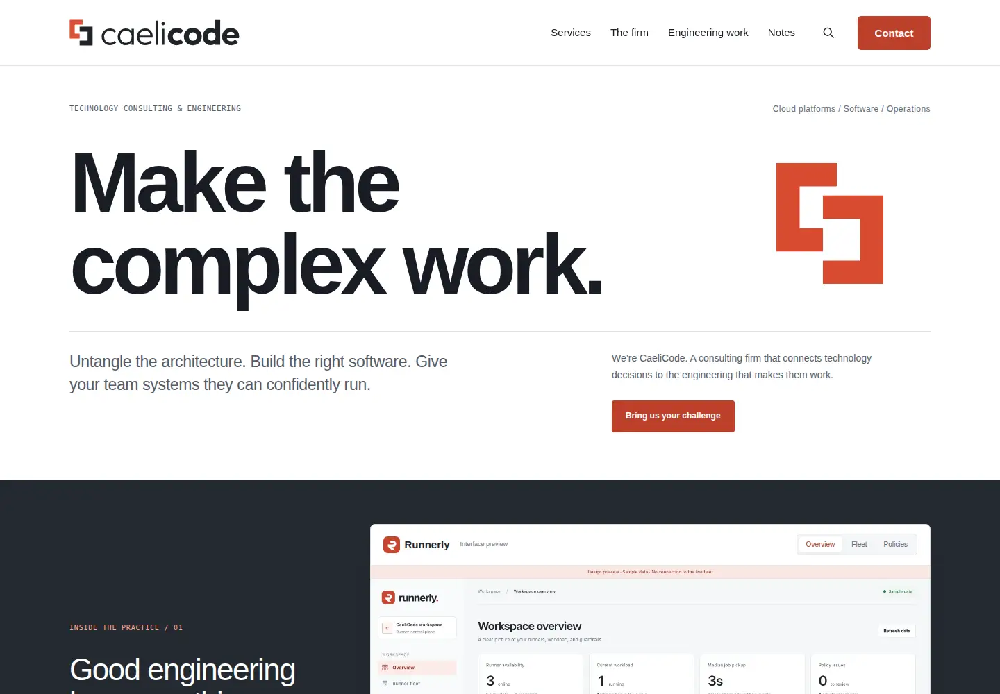 Captured homepage of caelicode.com in the current scan
