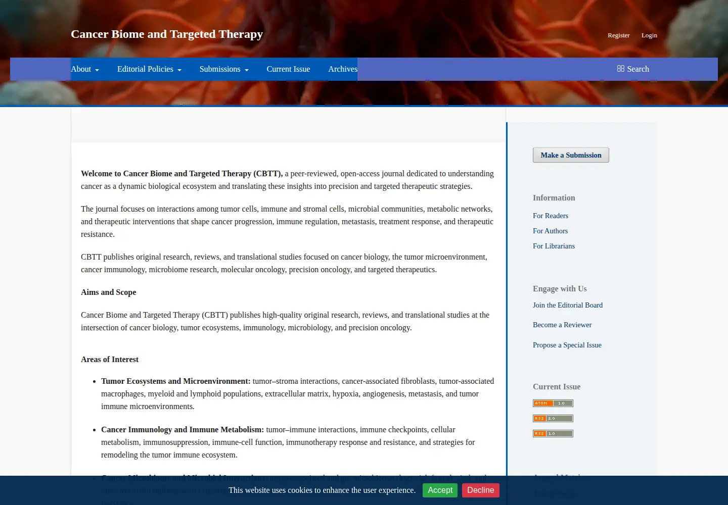 Screenshot of cancerbiometherapy.com