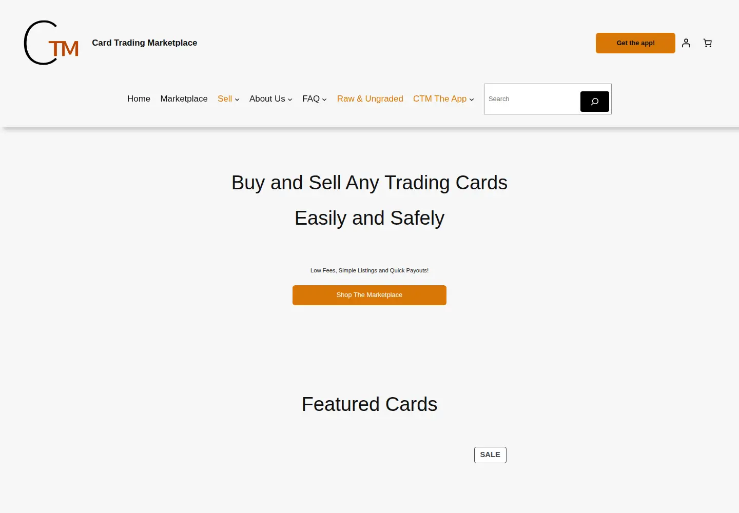 Screenshot of cardtradingmarketplace.com