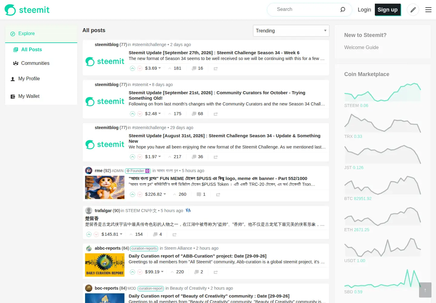 Screenshot of steemit.com