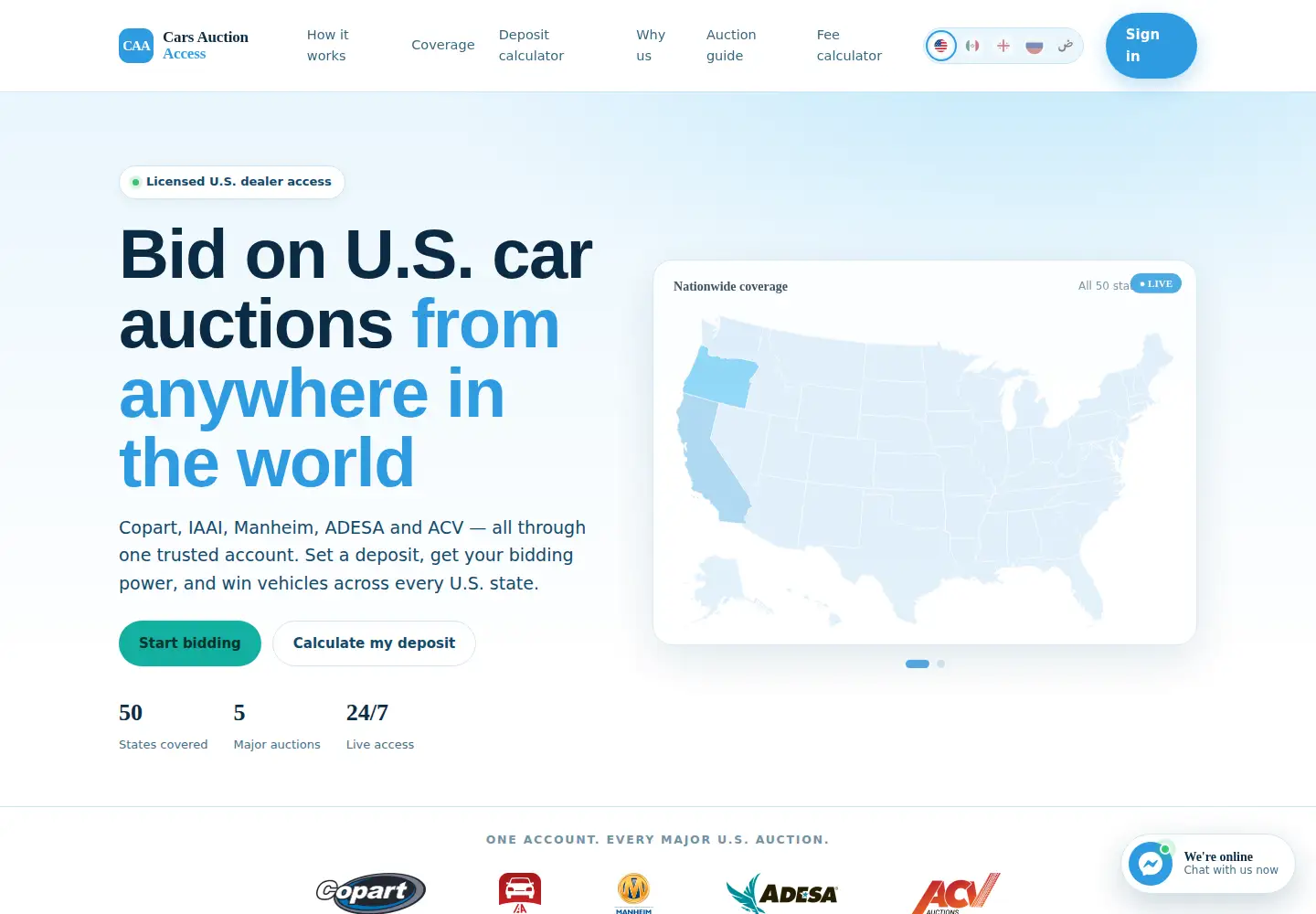 Screenshot of carsauctionaccess.com