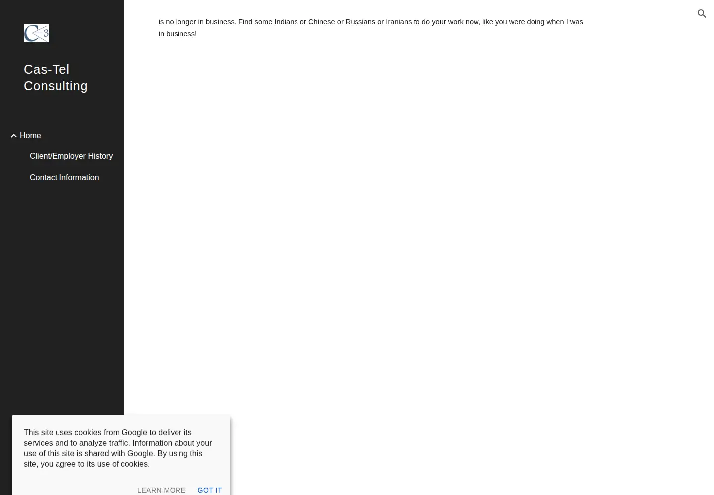 Captured homepage of cas-tel.com in the current scan