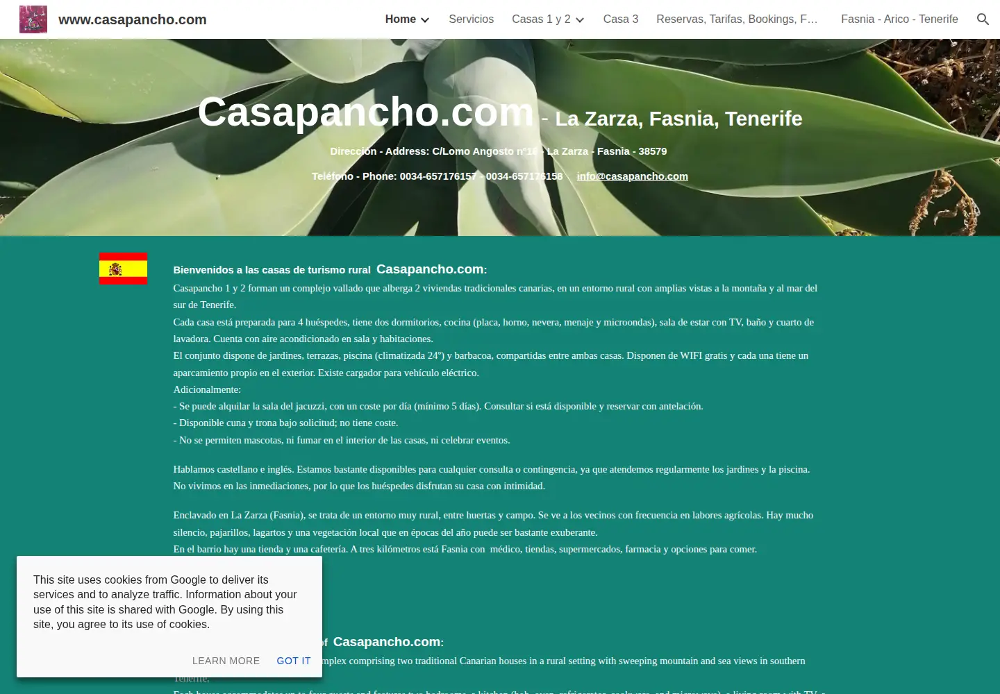 Captured homepage of casapancho.com in the current scan