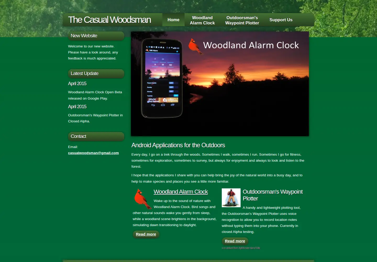 Captured homepage of casualwoodsman.com in the current scan