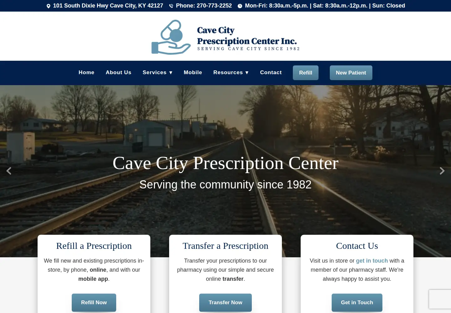 Screenshot of cavecityrxcenter.com