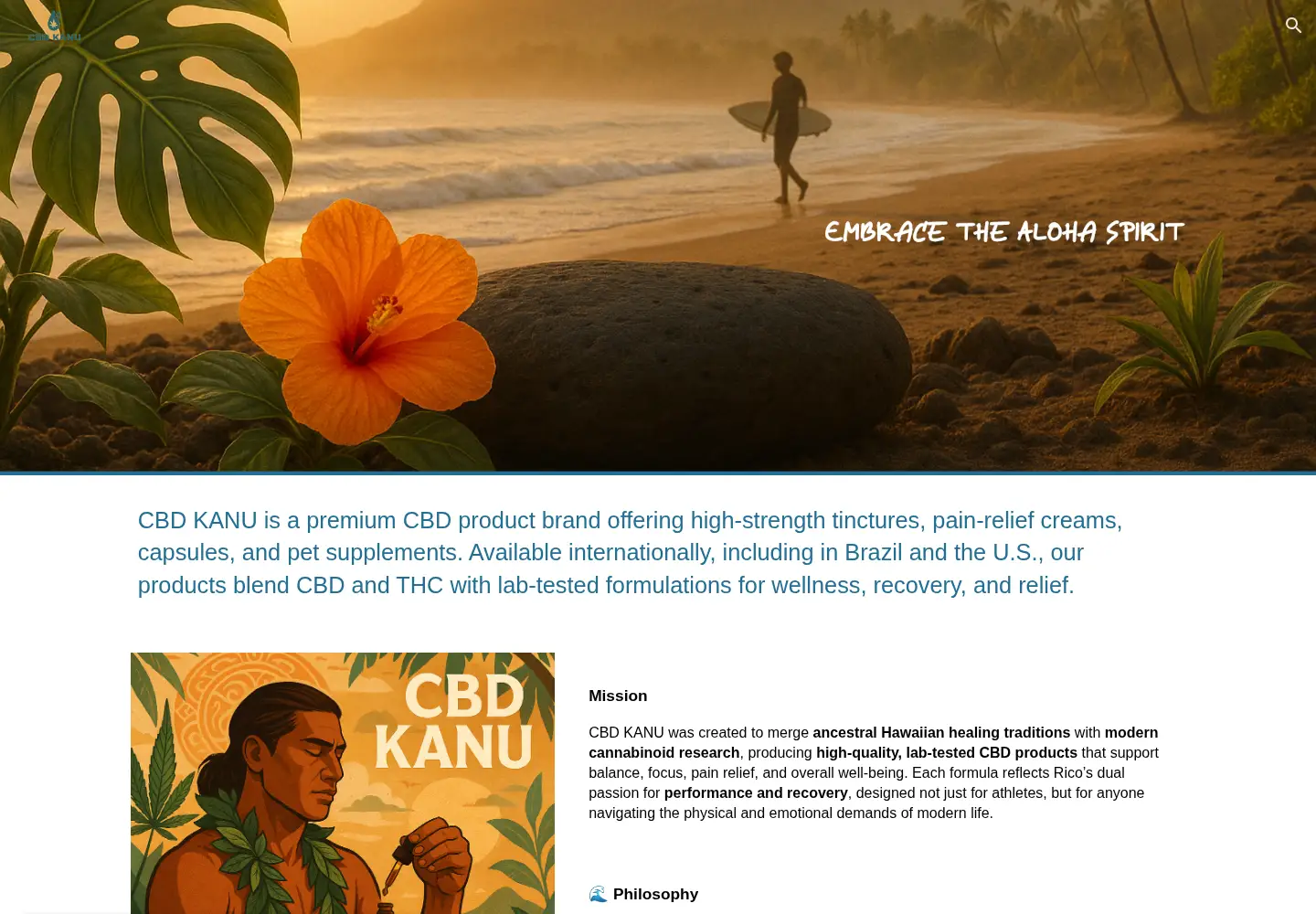 Captured homepage of cbdkanu.com in the current scan