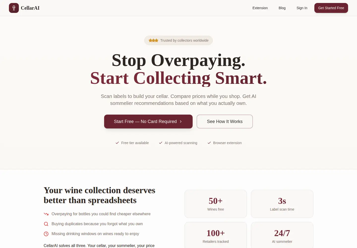 Screenshot of cellar-ai.com