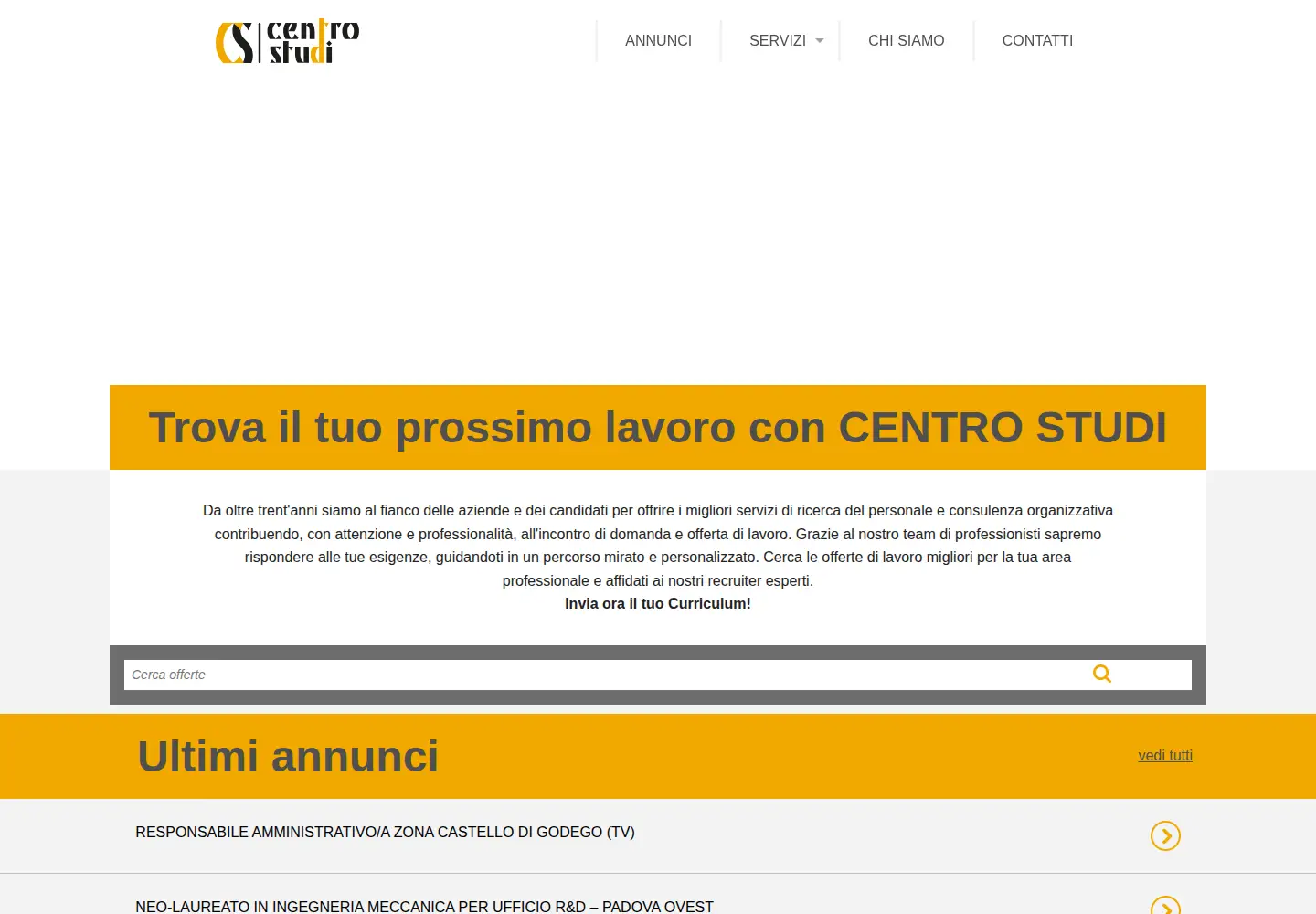 Captured homepage of centrostudisrl.com in the current scan