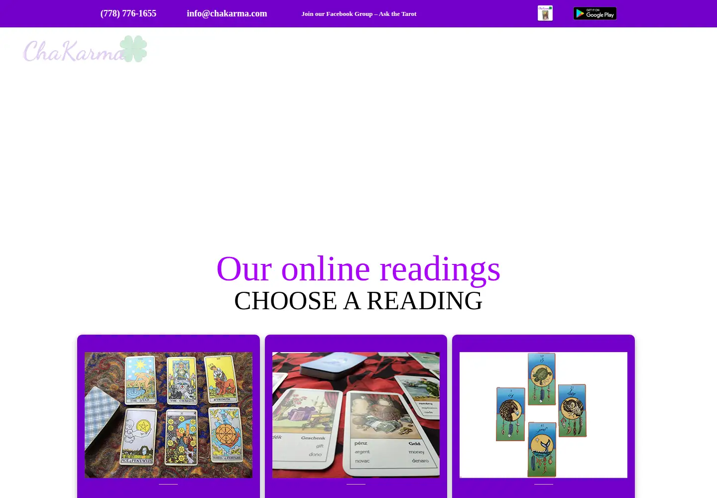 Captured homepage of chakarma.com in the current scan