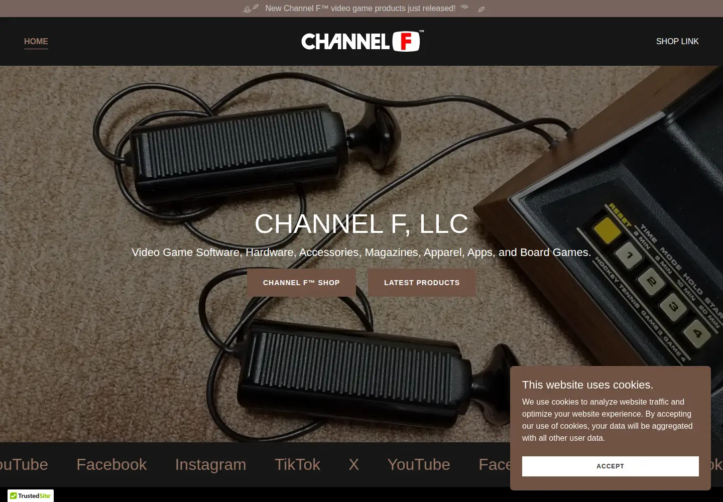 Captured homepage of channelf.com in the current scan