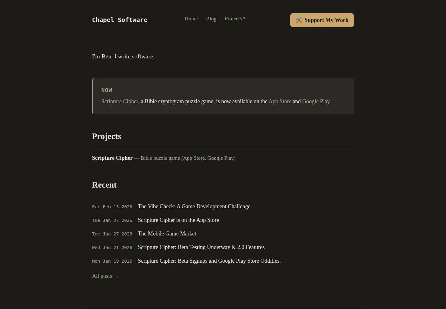 Screenshot of chapelsoftware.com