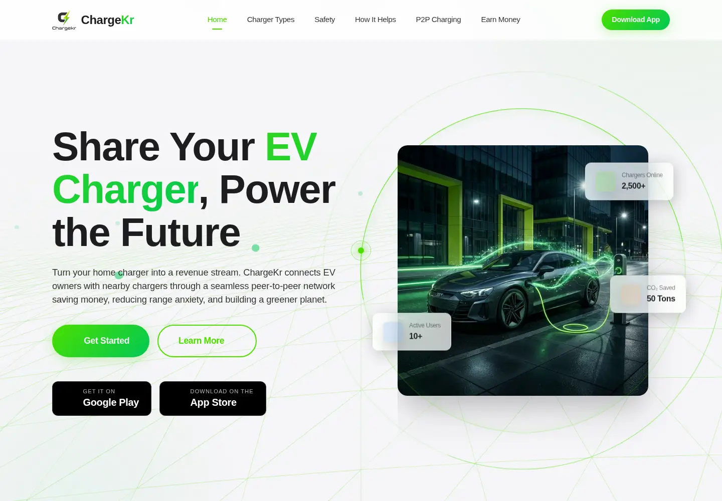Screenshot of chargekr.com