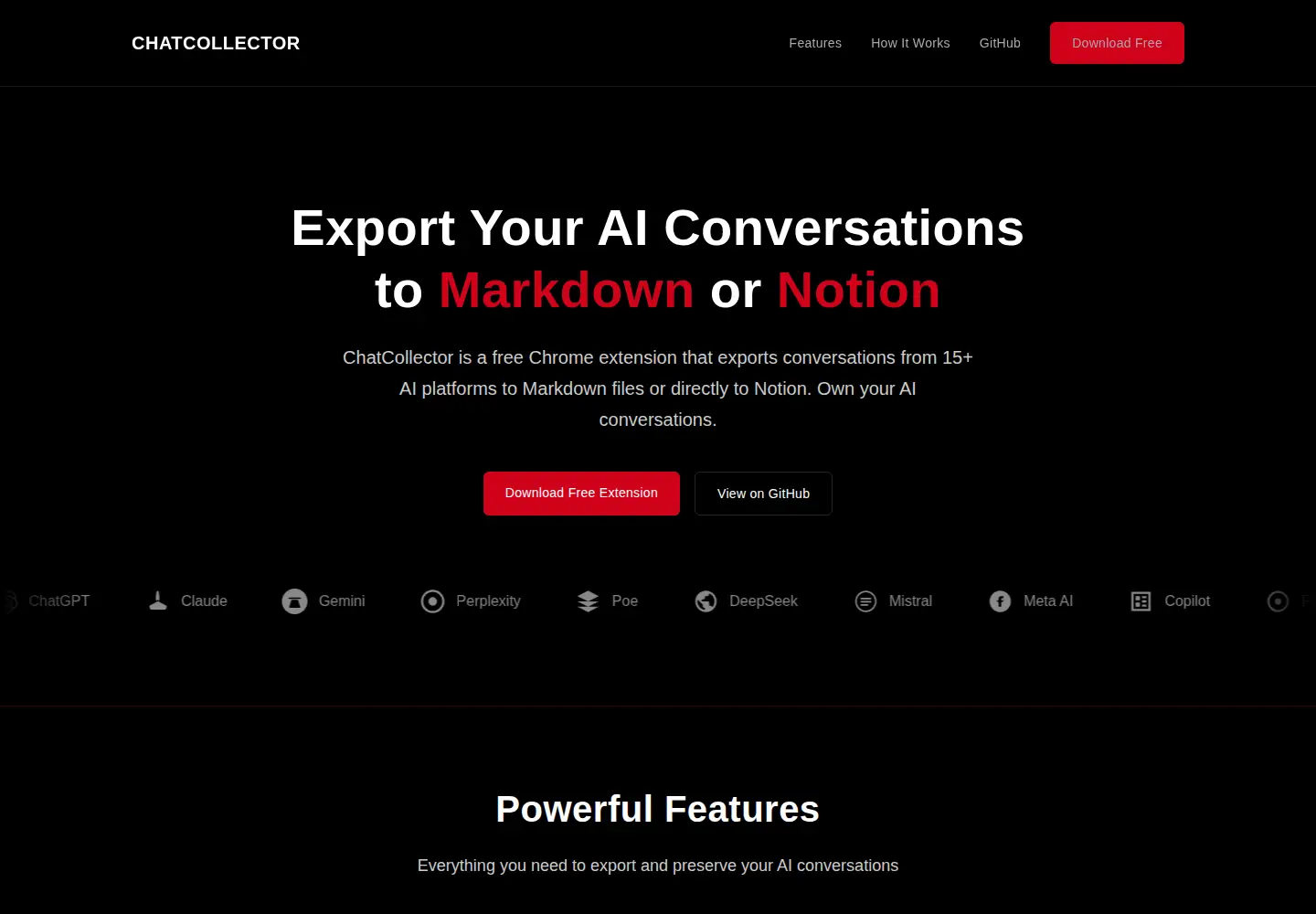 Screenshot of chatcollector.com