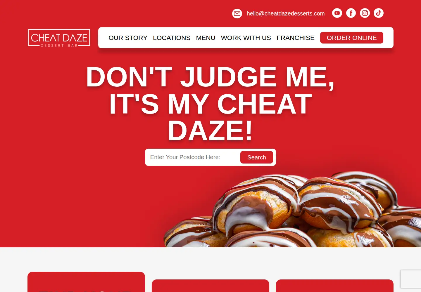 Captured homepage of cheatdazedesserts.com in the current scan