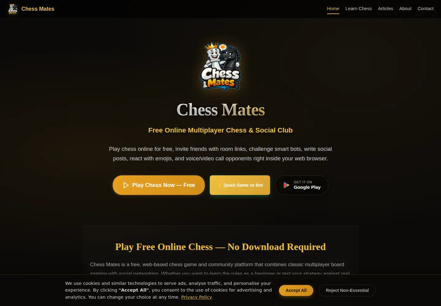 Screenshot of chessmatesclub.com
