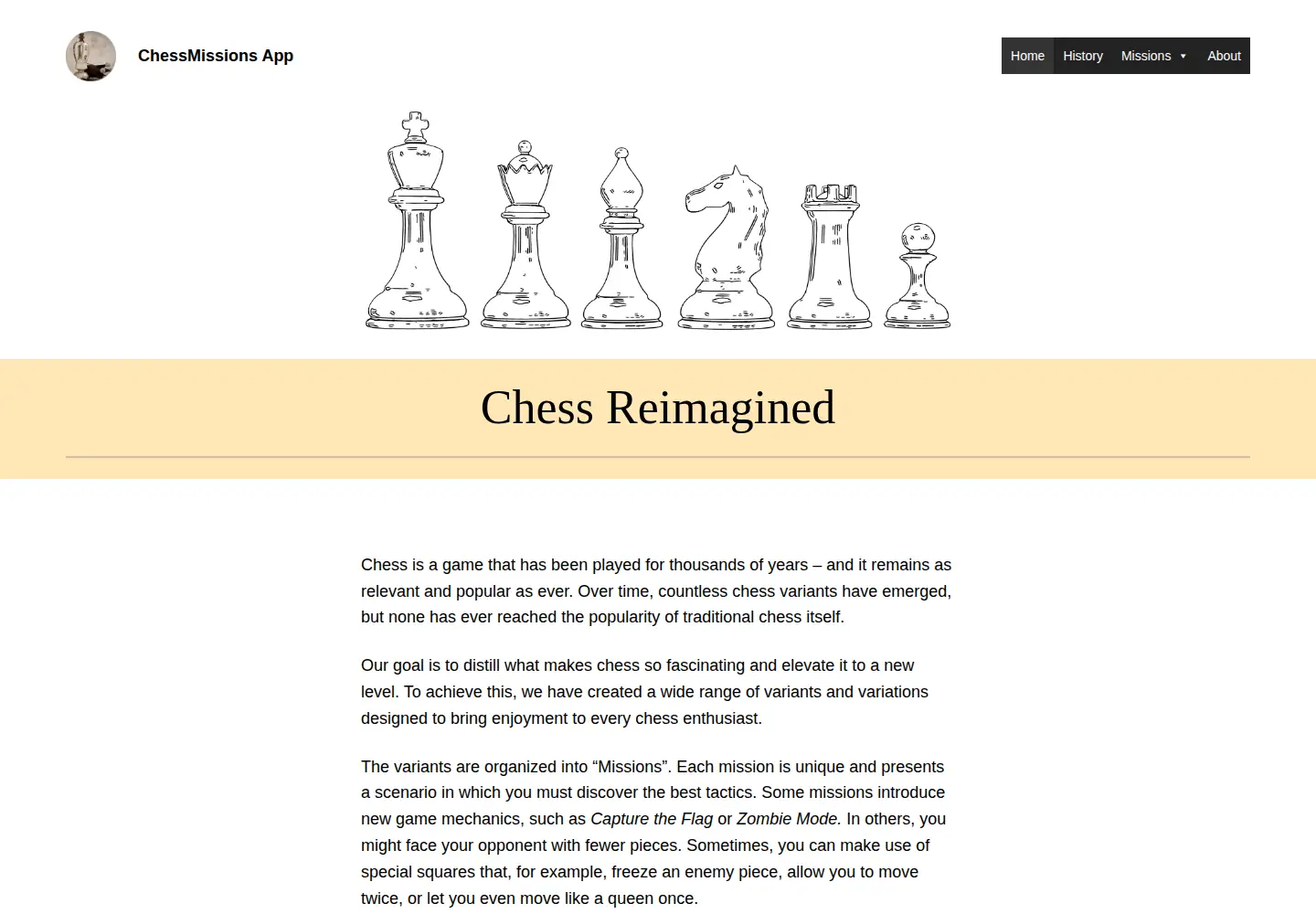 Captured homepage of chessmissions.com in the current scan