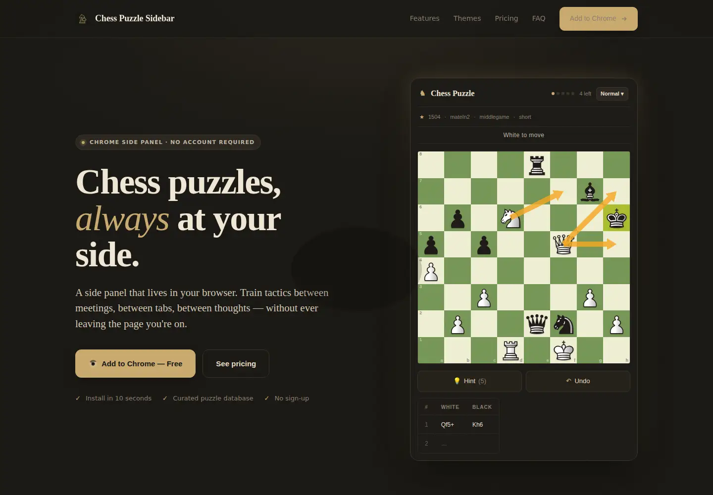 Captured homepage of chesspuzzlesidebar.com in the current scan