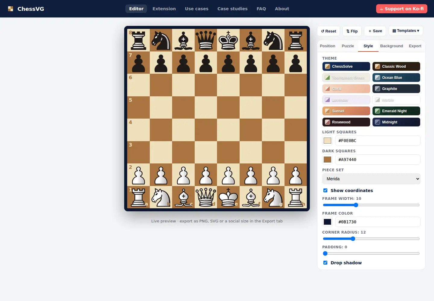 Captured homepage of chessvg.com in the current scan