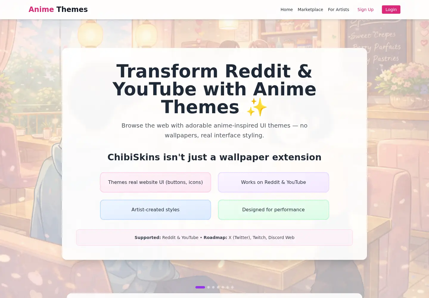 Screenshot of chibiskins.com