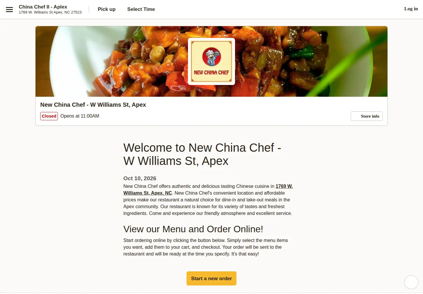 Captured homepage of chinachef2.com in the current scan