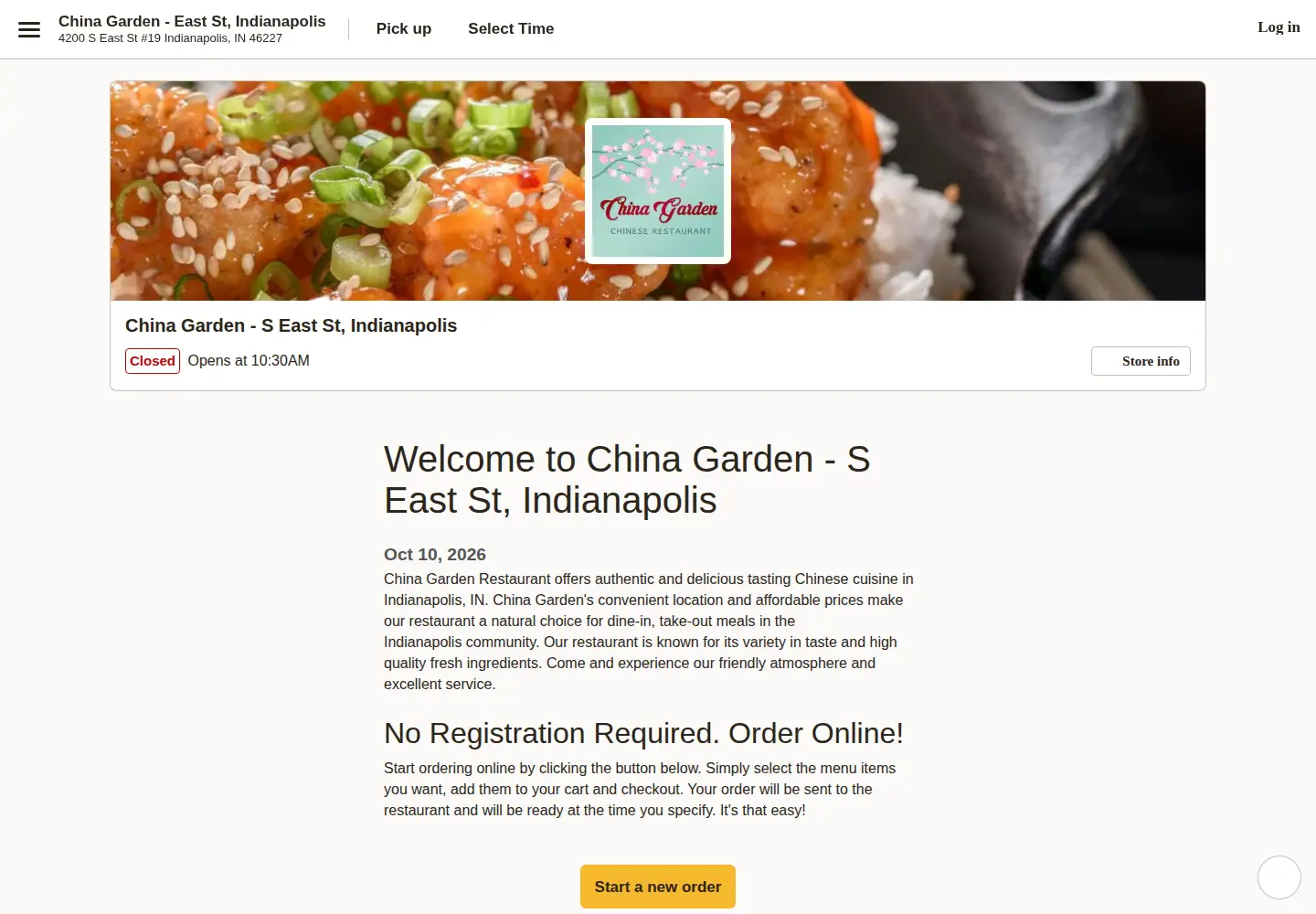 Screenshot of chinagardenindy.com