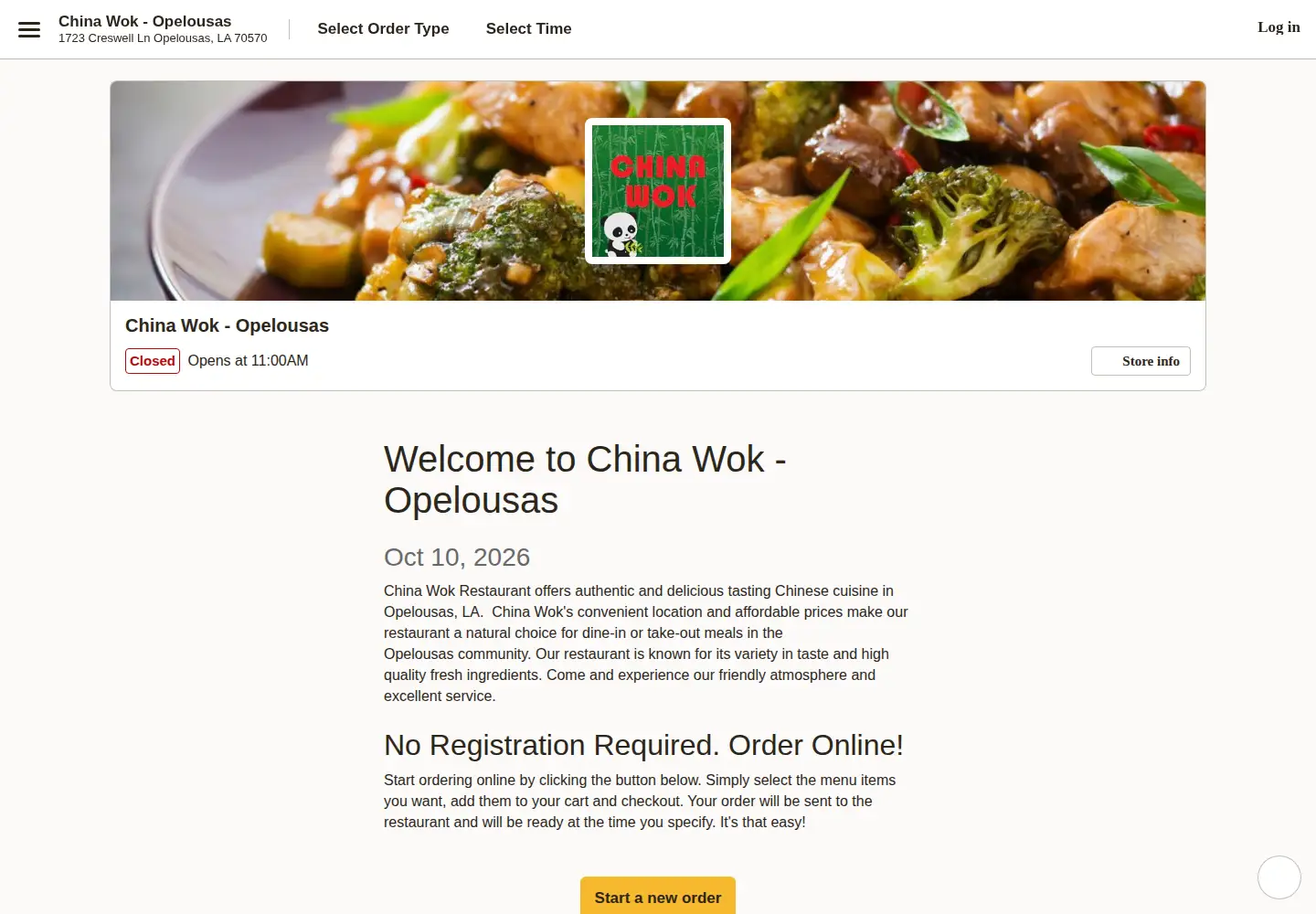 Screenshot of chinawokopelousas.com