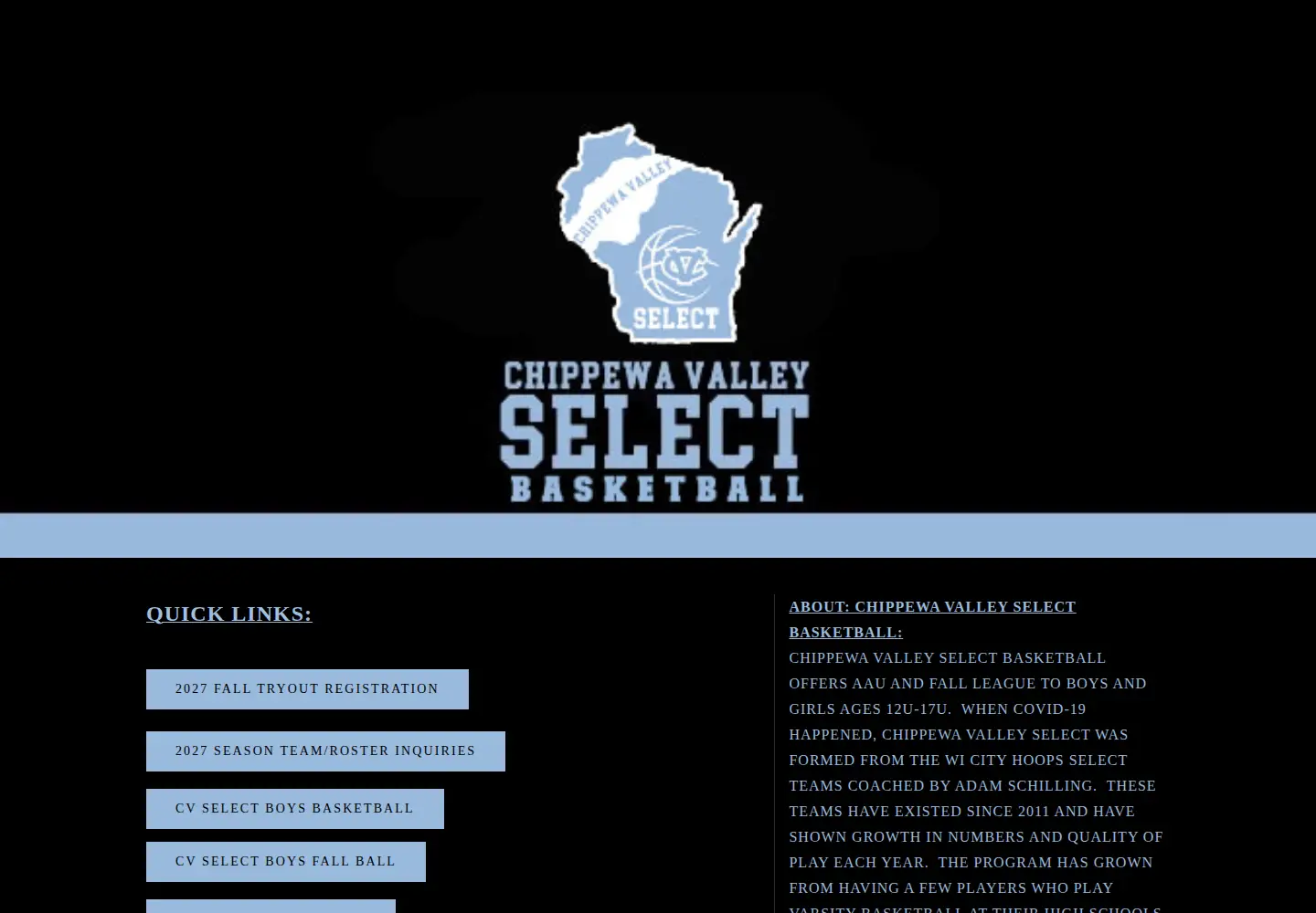 Captured homepage of chippewavalleyselect.com in the current scan