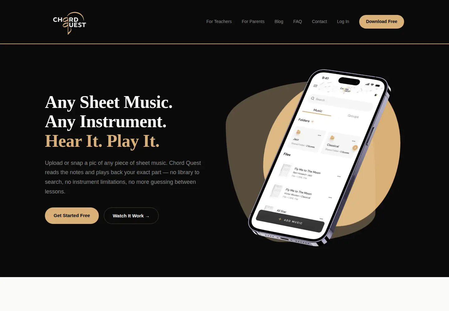 Captured homepage of chordquestmusic.com in the current scan