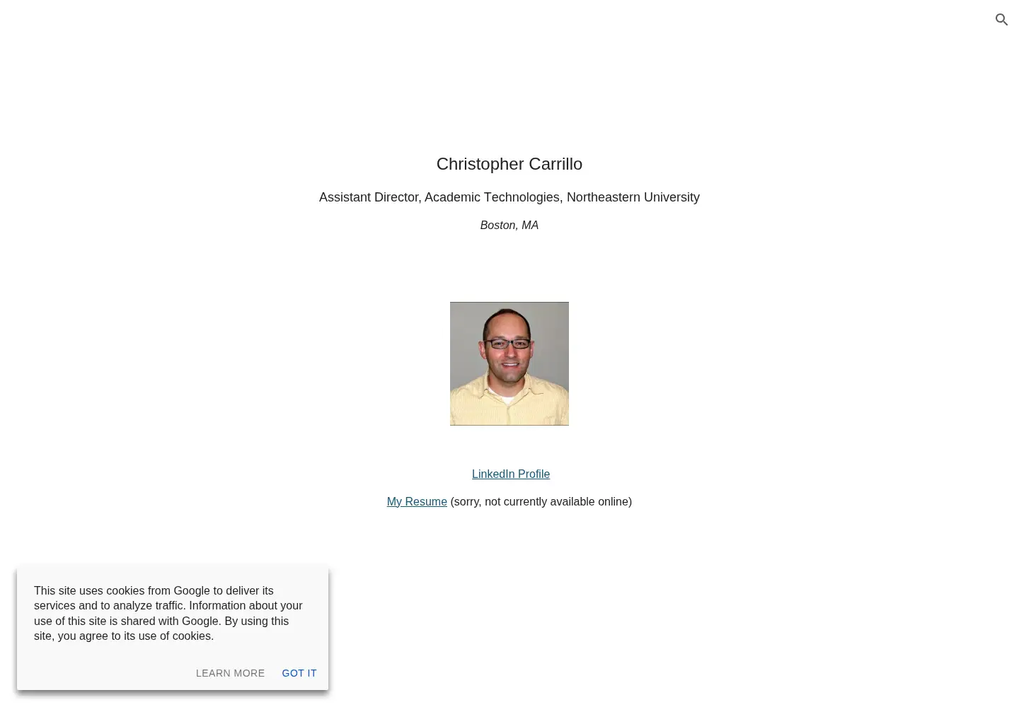 Screenshot of christophercarrillo.com
