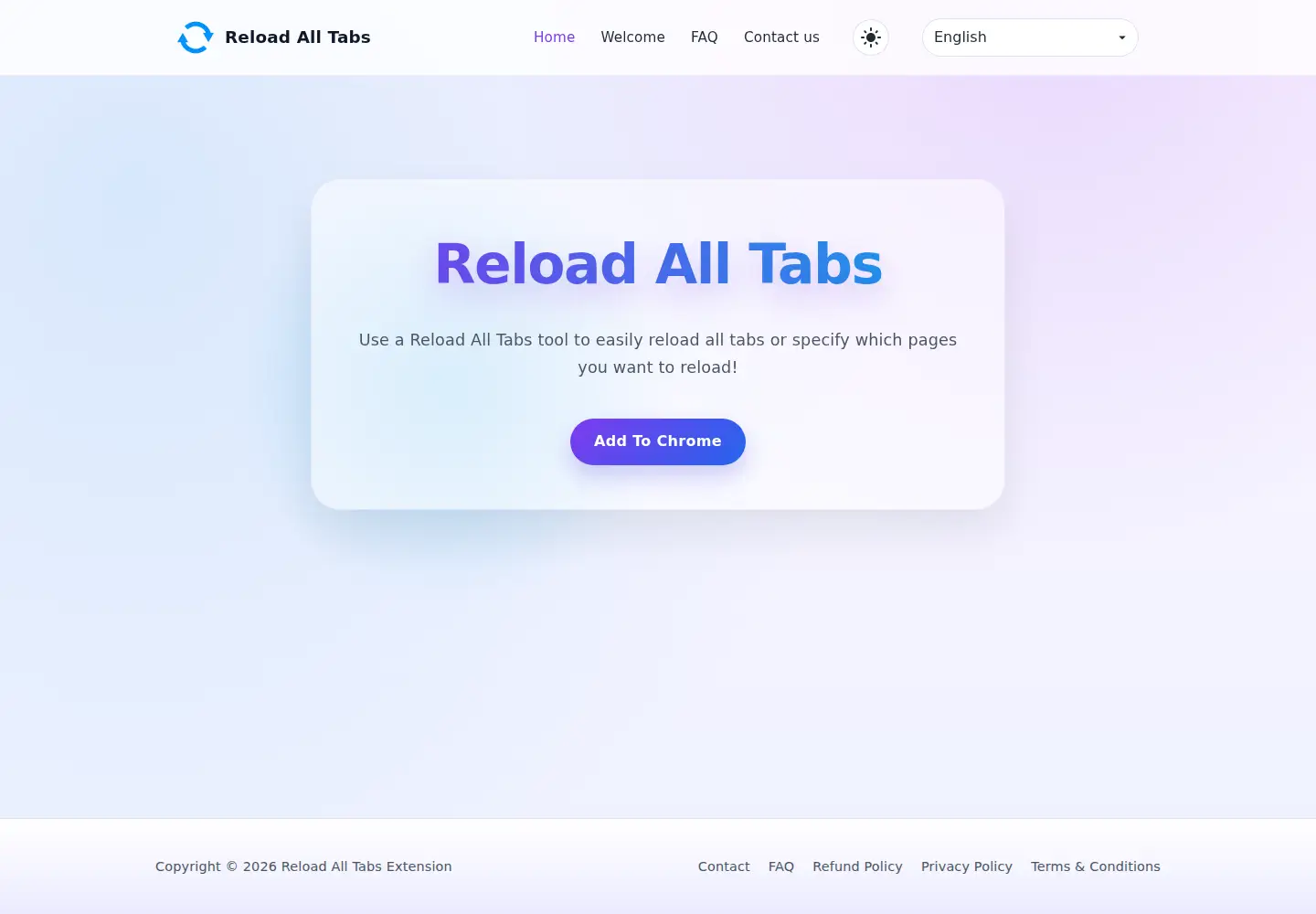 Screenshot of chrome-reload-all-tabs.com