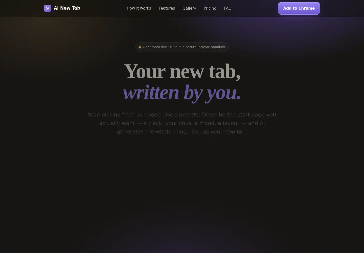 Screenshot of chromeainewtab.com