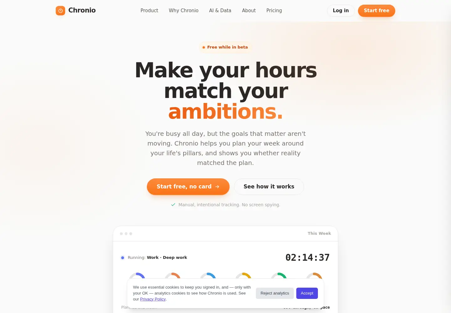Screenshot of chronioapp.com