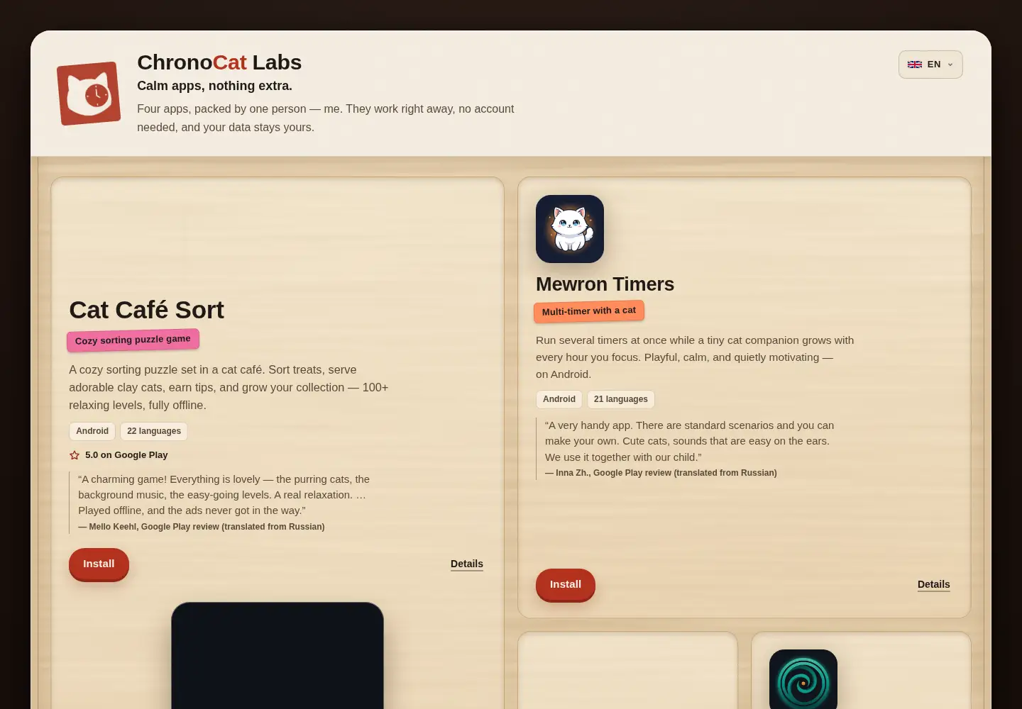 Screenshot of chronocatlabs.com